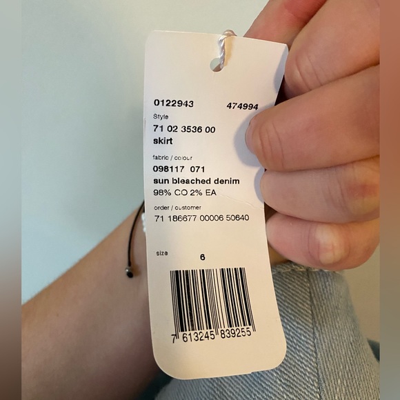 Akris Punto Sun Bleached Denim A-Line Mini Skirt with Belt New with Tags Size 6 - Picture 4 of 7